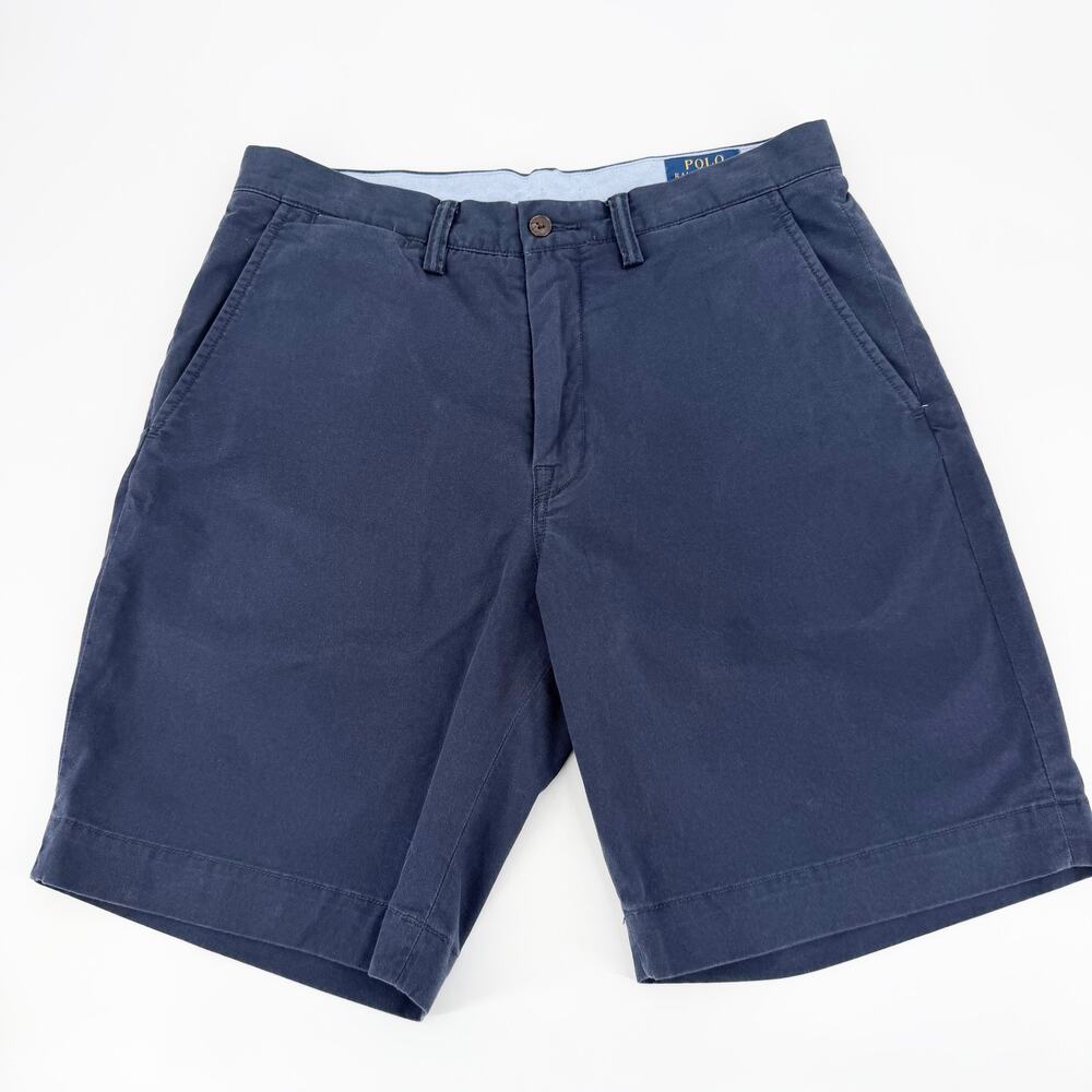 Polo Ralph Lauren Men's 32 Navy Blue Stretch Classic Fit 9" Chino Shorts MSRP$98
